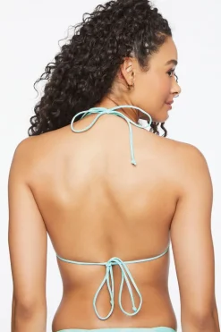 Water Print Triangle Bikini Top