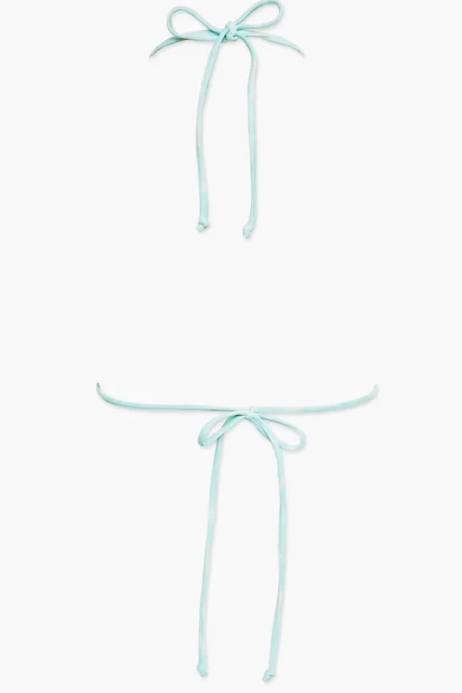 Water Print Triangle Bikini Top