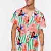 Watercolor Floral Butterfly Print Shirt