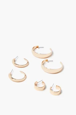 Wide-Band Hoop Earring Set