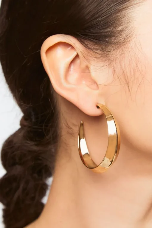 Wide-Band Hoop Earrings