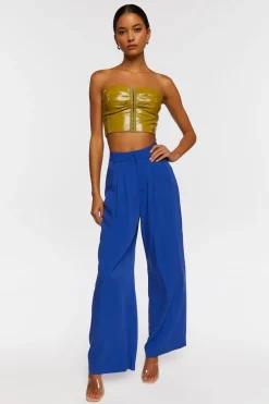 Wide-Leg Pleated Pants