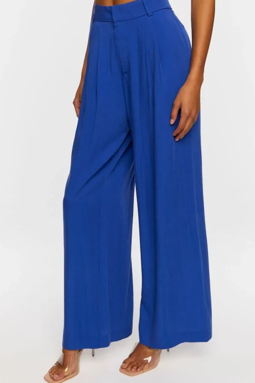 Wide-Leg Pleated Pants