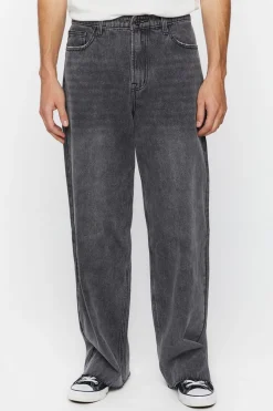Wide-Leg Whiskered Jeans