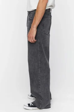 Wide-Leg Whiskered Jeans