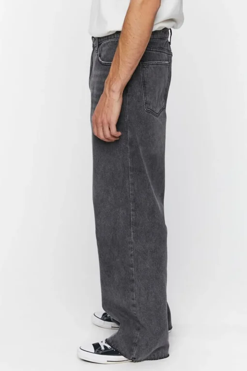Wide-Leg Whiskered Jeans
