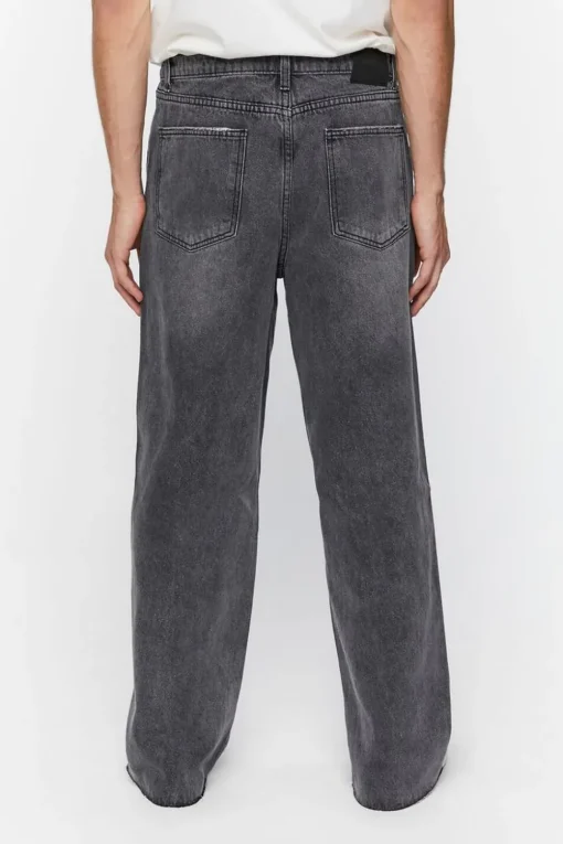 Wide-Leg Whiskered Jeans