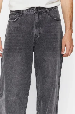 Wide-Leg Whiskered Jeans