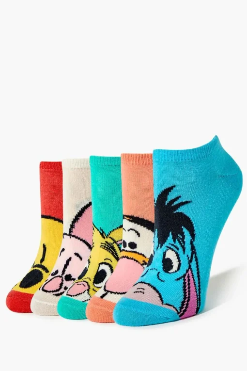 Winnie The Pooh Ankle Socks - 5 Pack