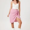 Wrap Tulip-Hem Tie Skirt