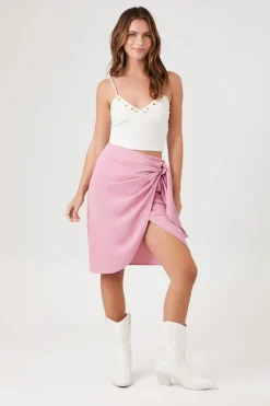 Wrap Tulip-Hem Tie Skirt
