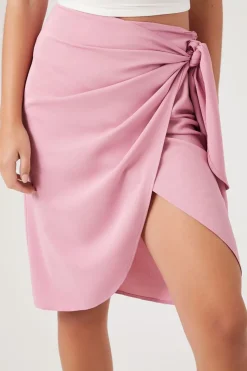 Wrap Tulip-Hem Tie Skirt