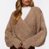 Wraparound Cable Knit Sweater