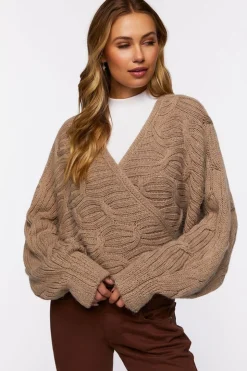 Wraparound Cable Knit Sweater