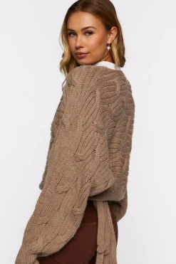 Wraparound Cable Knit Sweater