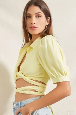 Wraparound Self-Tie Crop Top