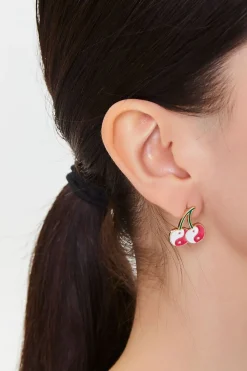 Yin Yang Cherry Stud Earrings