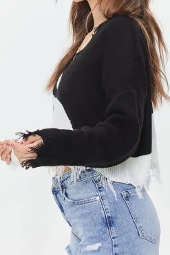 Yin Yang Cropped Sharkbite Sweater