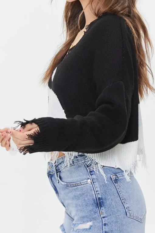 Yin Yang Cropped Sharkbite Sweater