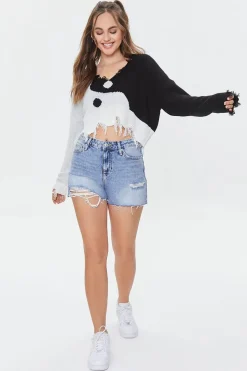 Yin Yang Cropped Sharkbite Sweater