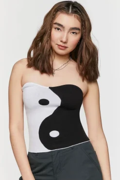 Yin Yang Sweater-Knit Tube Top
