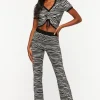 Zebra Print Flare Pants