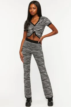 Zebra Print Flare Pants