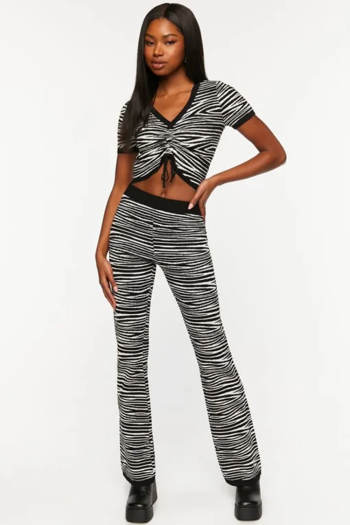 Zebra Print Flare Pants