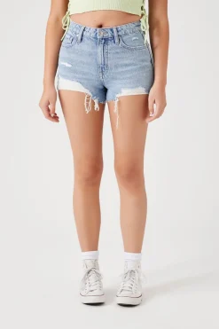 Zebra Print-Pocket Denim Shorts