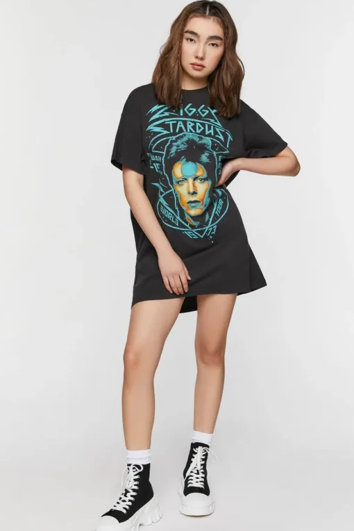 Ziggy Stardust Graphic T-Shirt Dress