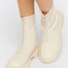Zip-Front Faux Leather Booties