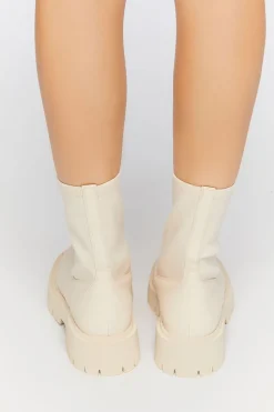 Zip-Front Faux Leather Booties