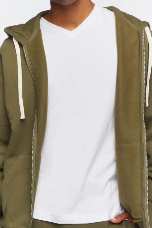 Zip-Up Drawstring Hoodie