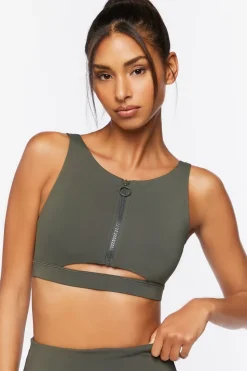 Zip-Up Longline Sports Bra