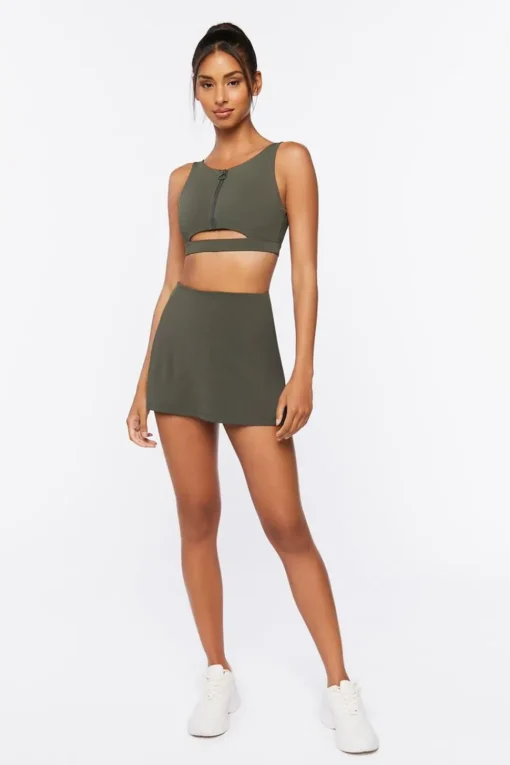 Zip-Up Longline Sports Bra