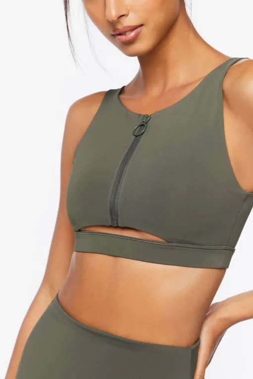 Zip-Up Longline Sports Bra